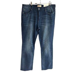 Gap 1969 Perfect Boot Cut Denim Jeans Size 32R Whiskered Mid Rise NWT